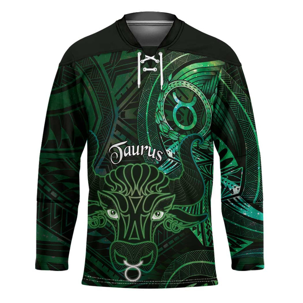 Personalised Polynesia Zodiac Taurus Hockey Jersey Galaxy Polynesian Pattern Chest Tattoo Style LT14
