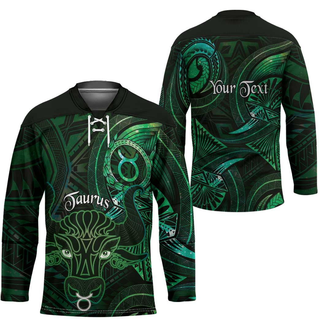 Personalised Polynesia Zodiac Taurus Hockey Jersey Galaxy Polynesian Pattern Chest Tattoo Style LT14
