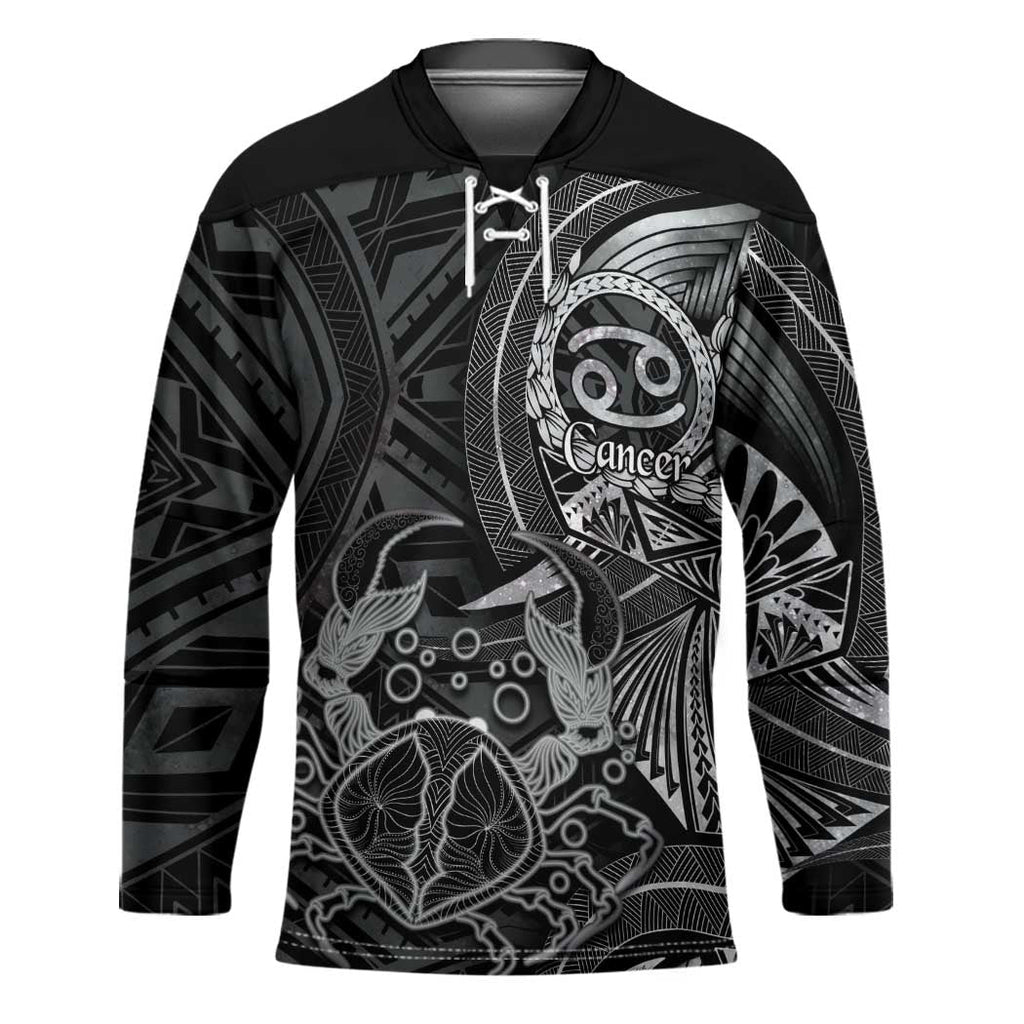 Personalised Polynesia Zodiac Cancer Hockey Jersey Galaxy Polynesian Pattern Chest Tattoo Style LT14