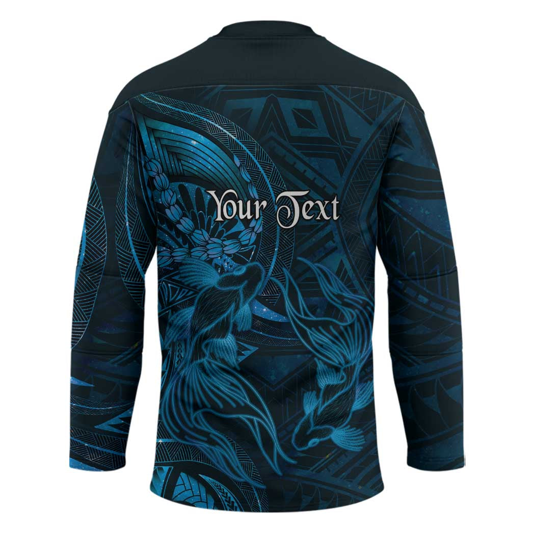 Personalised Polynesia Zodiac Pisces Hockey Jersey Galaxy Polynesian Pattern Chest Tattoo Style LT14