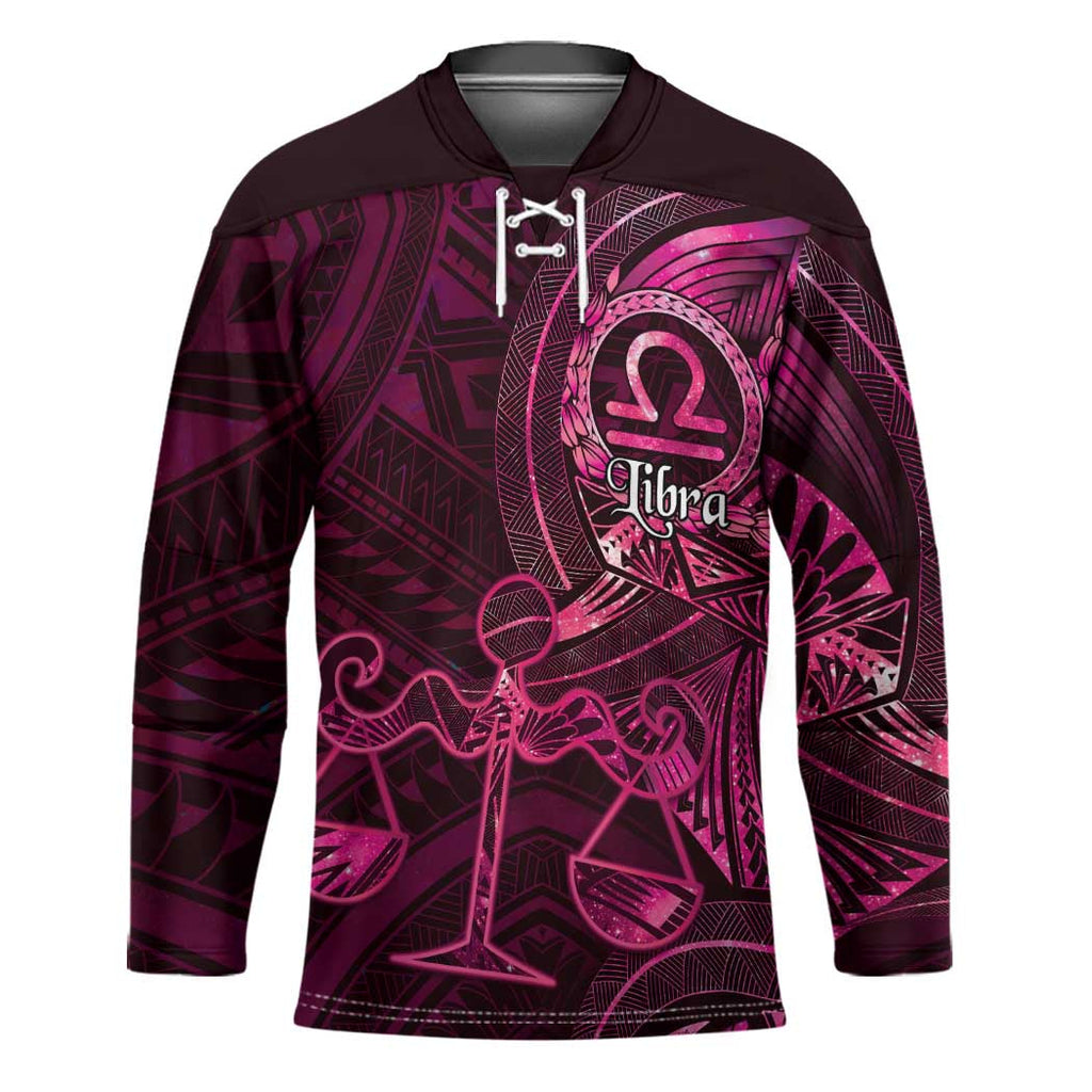 Personalised Polynesia Zodiac Libra Hockey Jersey Galaxy Polynesian Pattern Chest Tattoo Style LT14