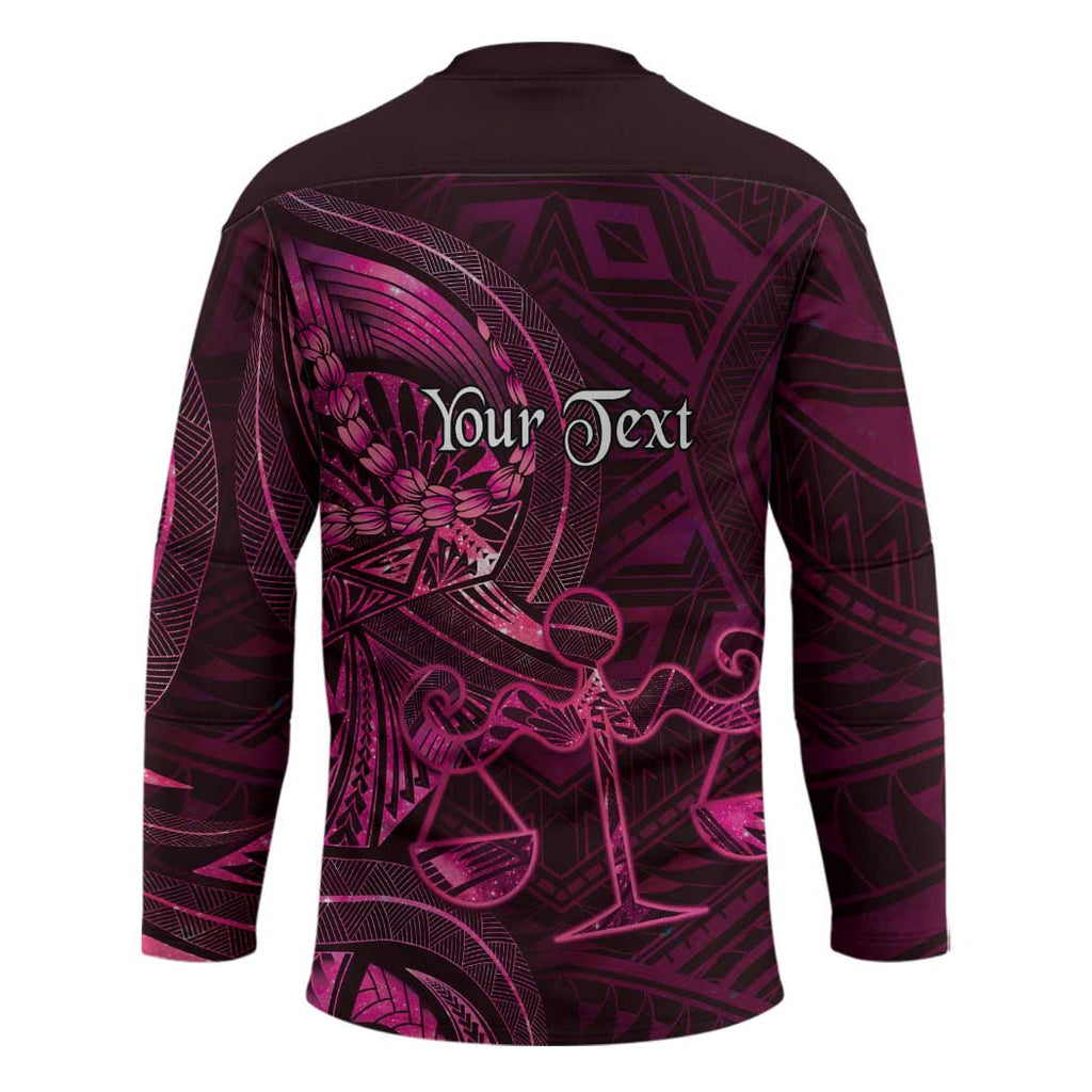 Personalised Polynesia Zodiac Libra Hockey Jersey Galaxy Polynesian Pattern Chest Tattoo Style LT14