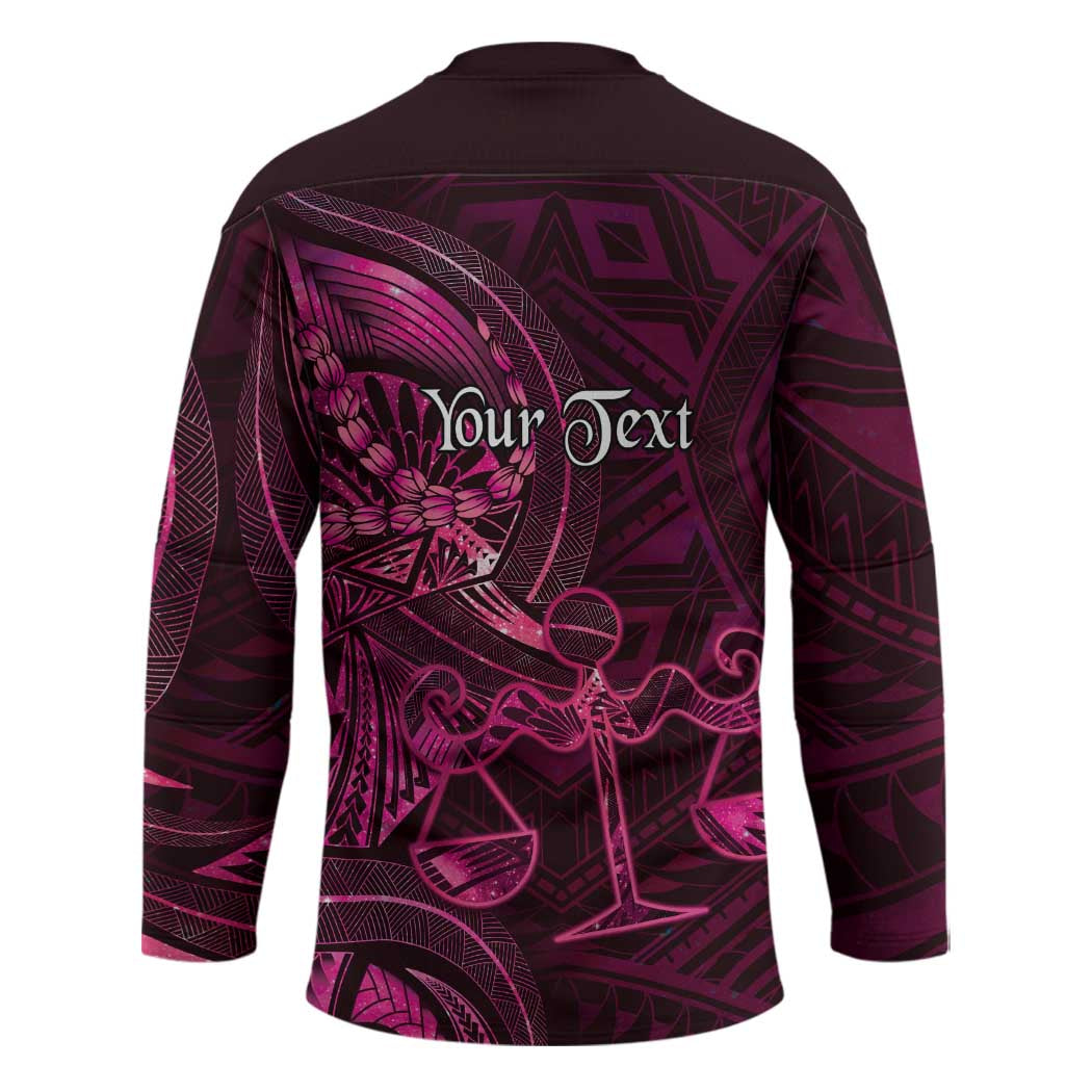 Personalised Polynesia Zodiac Libra Hockey Jersey Galaxy Polynesian Pattern Chest Tattoo Style LT14