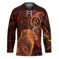 Personalised Polynesia Zodiac Leo Hockey Jersey Galaxy Polynesian Pattern Chest Tattoo Style LT14