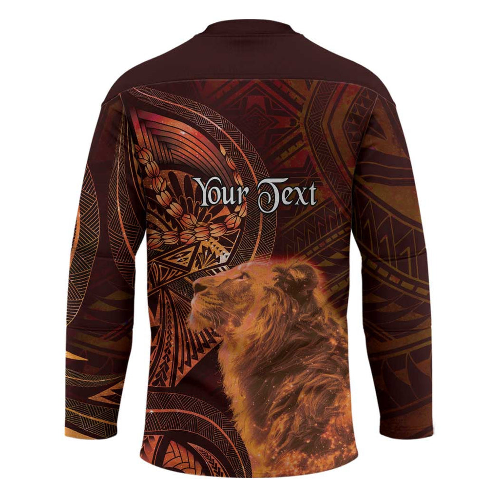 Personalised Polynesia Zodiac Leo Hockey Jersey Galaxy Polynesian Pattern Chest Tattoo Style LT14