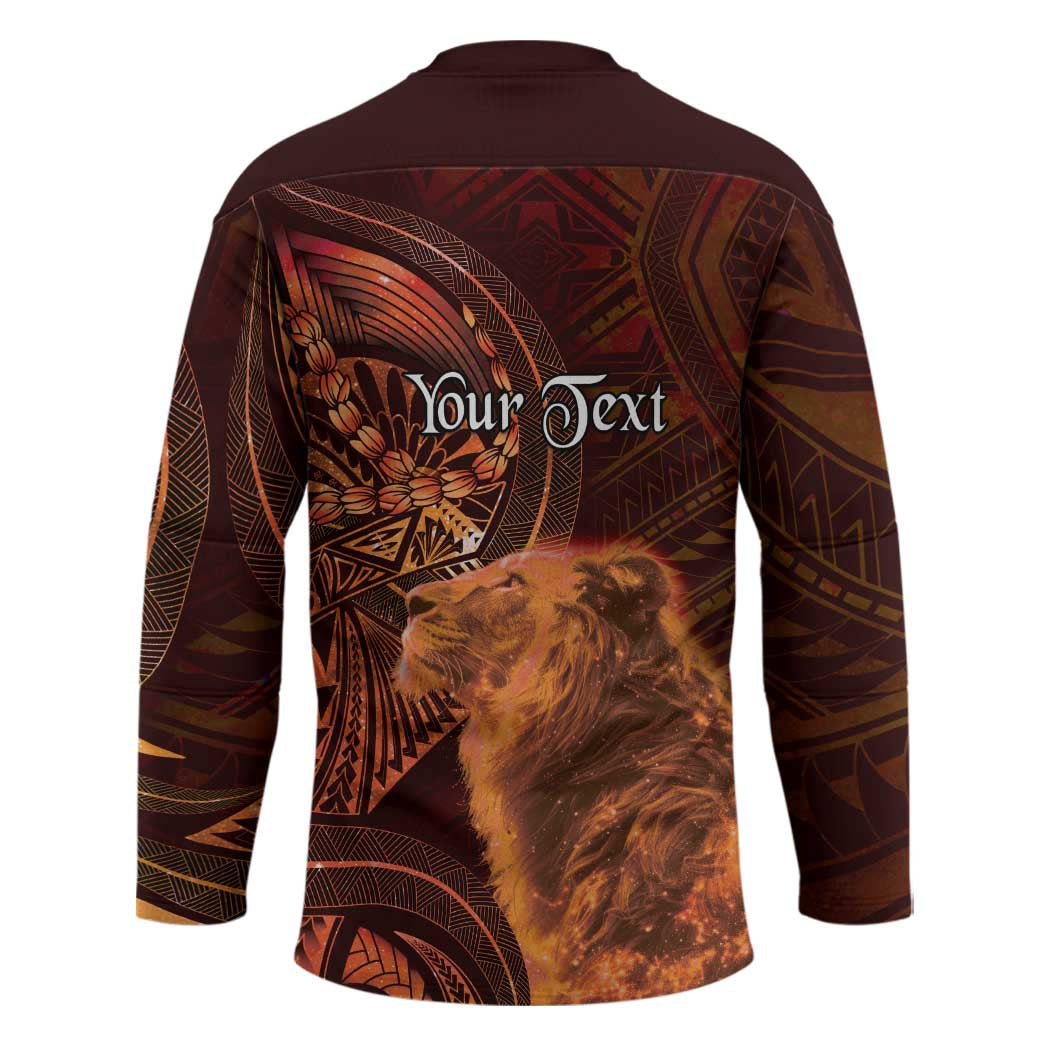Personalised Polynesia Zodiac Leo Hockey Jersey Galaxy Polynesian Pattern Chest Tattoo Style LT14
