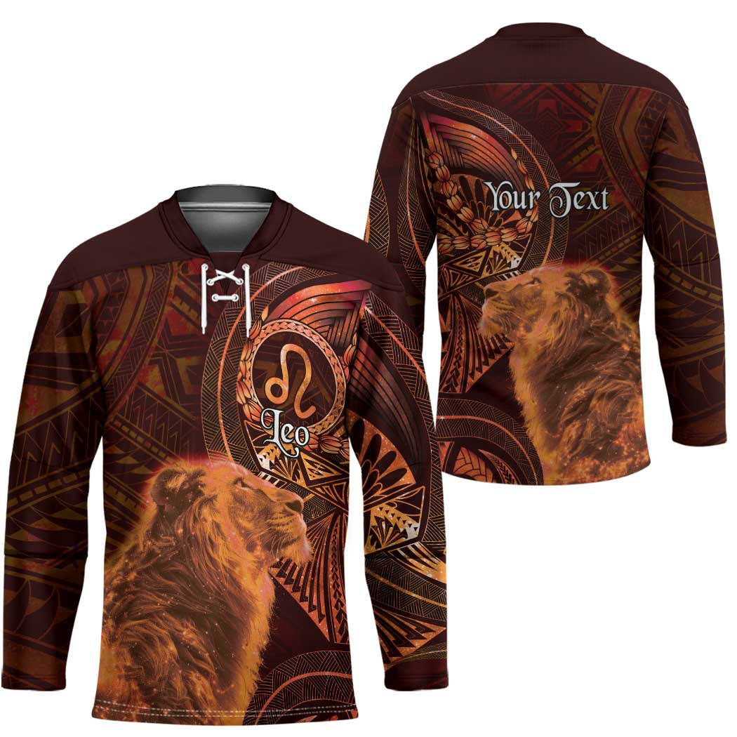 Personalised Polynesia Zodiac Leo Hockey Jersey Galaxy Polynesian Pattern Chest Tattoo Style LT14