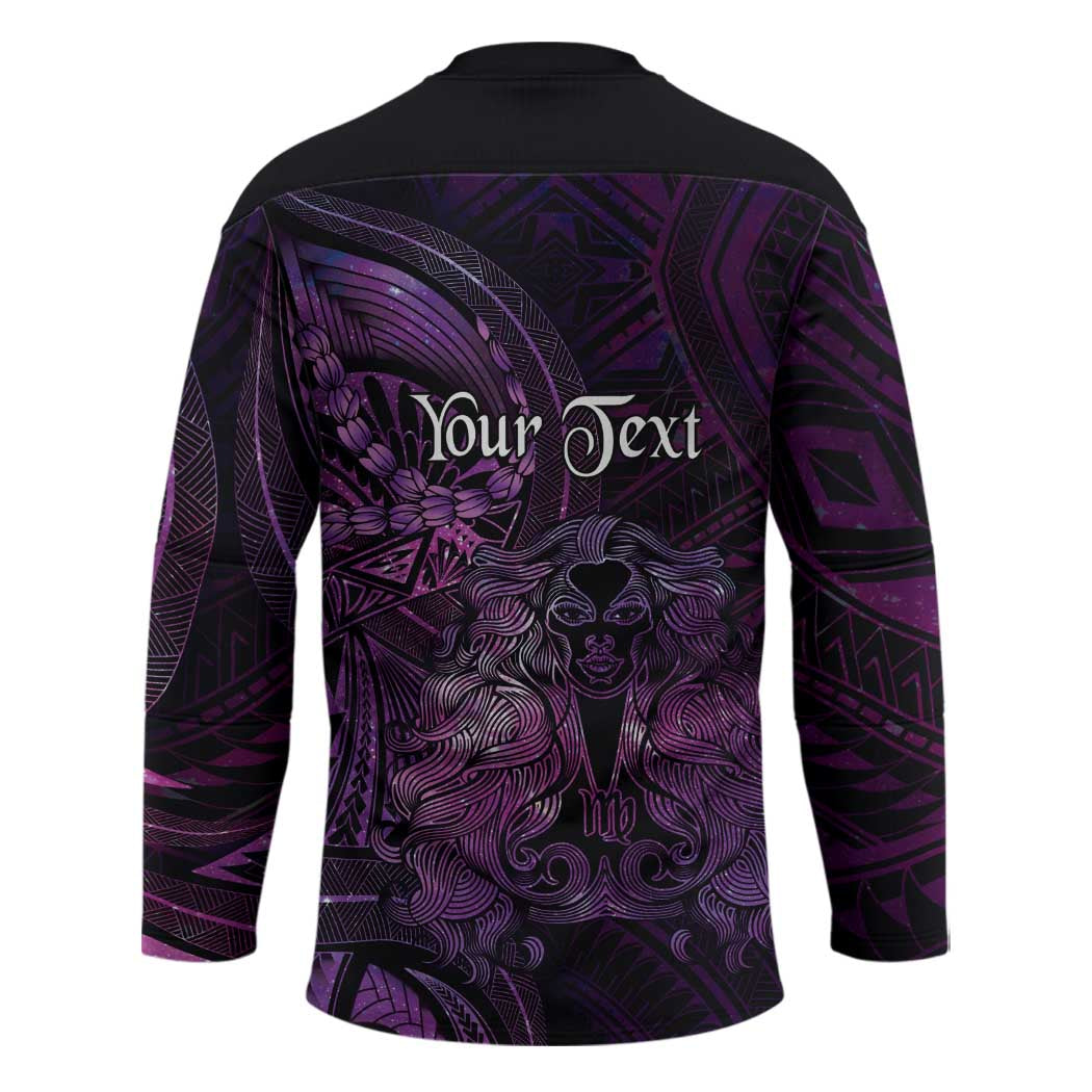Personalised Polynesia Zodiac Virgo Hockey Jersey Galaxy Polynesian Pattern Chest Tattoo Style LT14