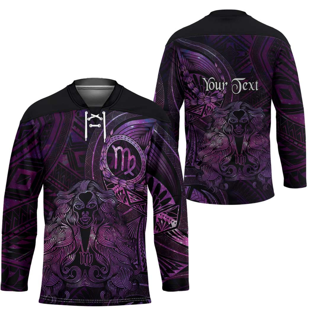 Personalised Polynesia Zodiac Virgo Hockey Jersey Galaxy Polynesian Pattern Chest Tattoo Style LT14