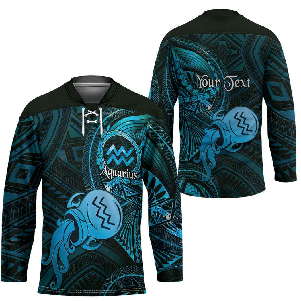 Personalised Polynesia Zodiac Aquarius Hockey Jersey Galaxy Polynesian Pattern Chest Tattoo Style LT14