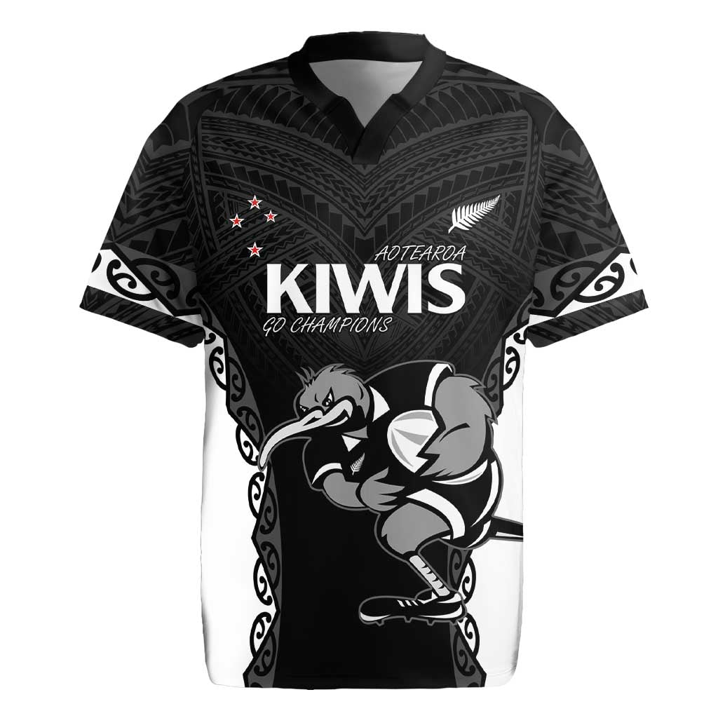 Aotearoa Rugby Custom Rugby Jersey Maori Kiwi - Mascot Style LT14