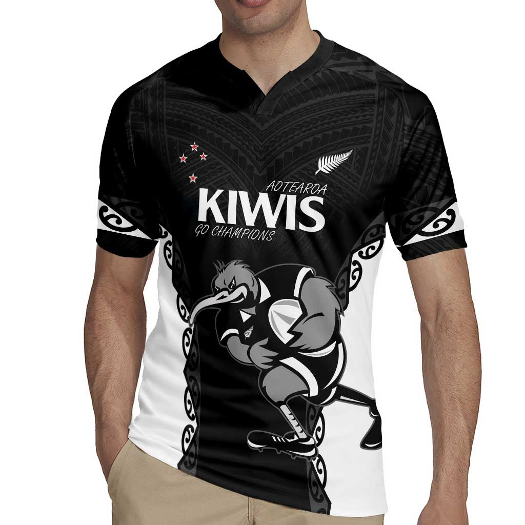 Aotearoa Rugby Custom Rugby Jersey Maori Kiwi - Mascot Style LT14