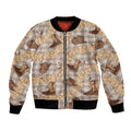 Khaki Palaka Hawaii Cowboy Bomber Jacket Puakenikeni Lei Paniolo Papale Seamless Vibes LT14