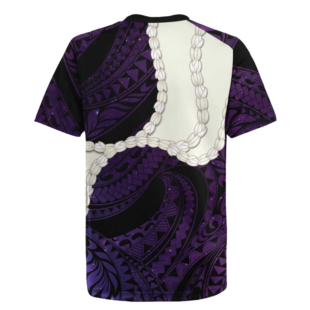 Purple Galaxy Polynesia Tribal Octopus Tattoo Rugby Jersey Pikake Lei Polynesian Pattern LT14