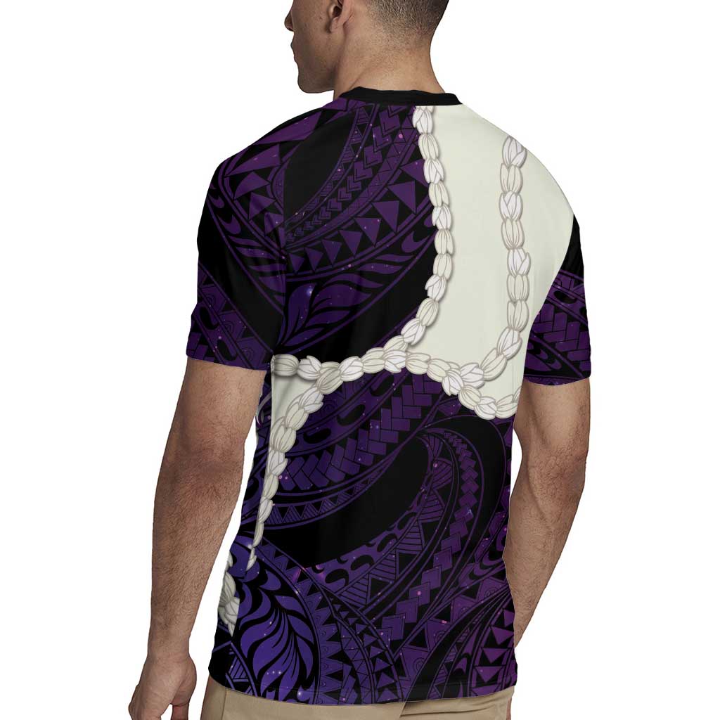 Purple Galaxy Polynesia Tribal Octopus Tattoo Rugby Jersey Pikake Lei Polynesian Pattern LT14