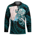 Teal Galaxy Polynesia Tribal Octopus Tattoo Hockey Jersey Pikake Lei Polynesian Pattern LT14