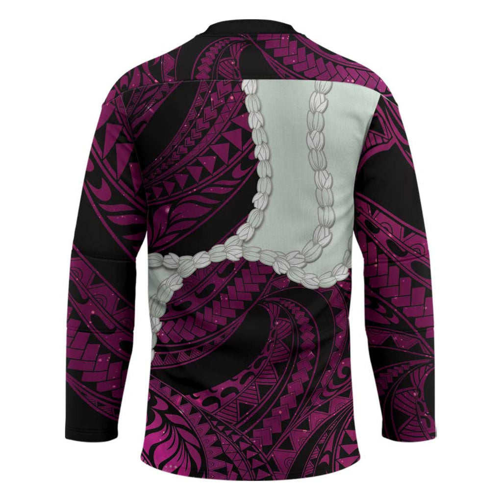 Pink Galaxy Polynesia Tribal Octopus Tattoo Hockey Jersey Pikake Lei Polynesian Pattern LT14