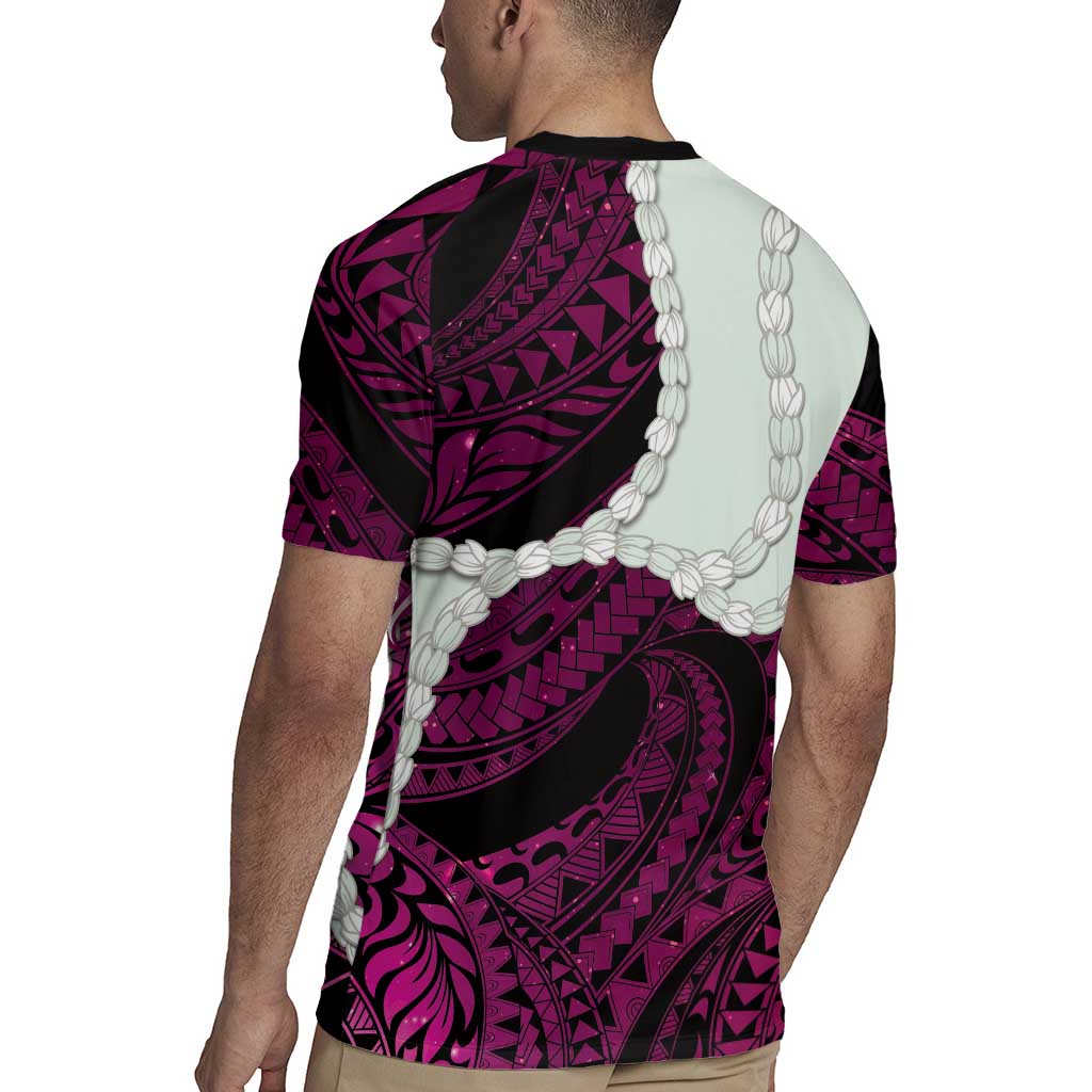 Pink Galaxy Polynesia Tribal Octopus Tattoo Rugby Jersey Pikake Lei Polynesian Pattern LT14