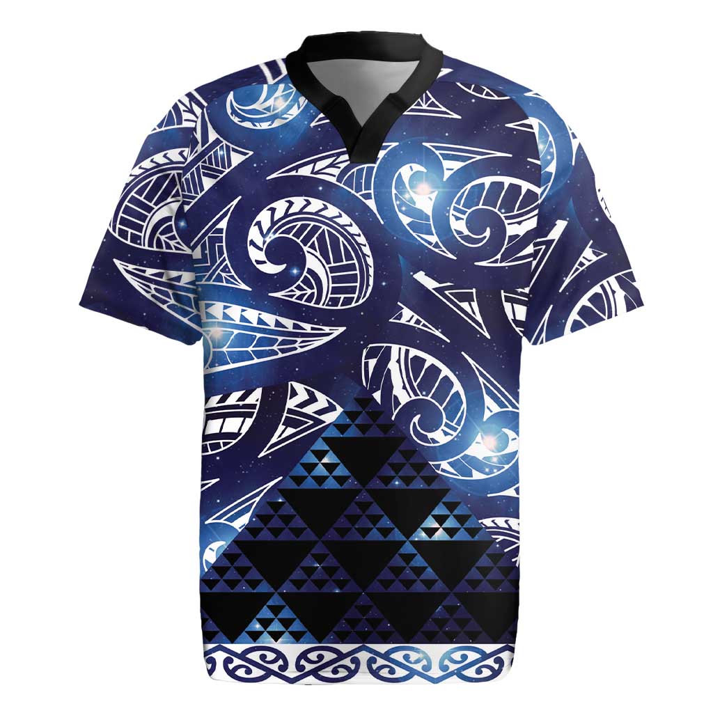 Matariki New Zealand Rugby Jersey NZ Niho Taniwha Maori New Year Blue Galaxy LT14