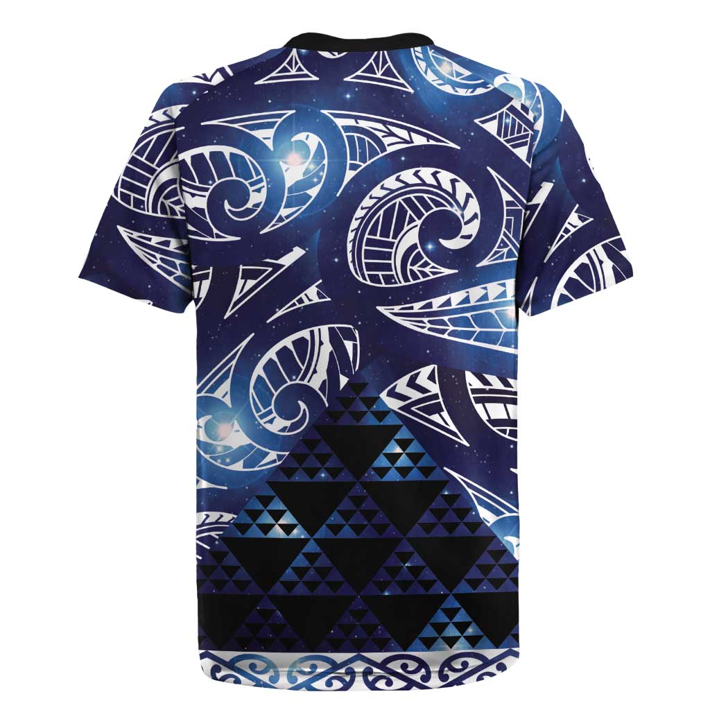 Matariki New Zealand Rugby Jersey NZ Niho Taniwha Maori New Year Blue Galaxy LT14