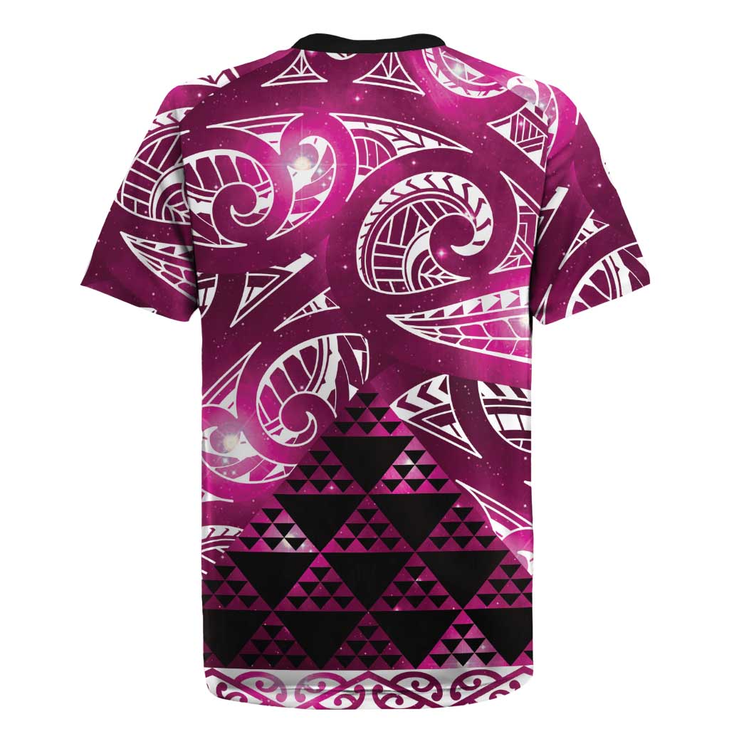 Matariki New Zealand Rugby Jersey NZ Niho Taniwha Maori New Year Pink Galaxy LT14