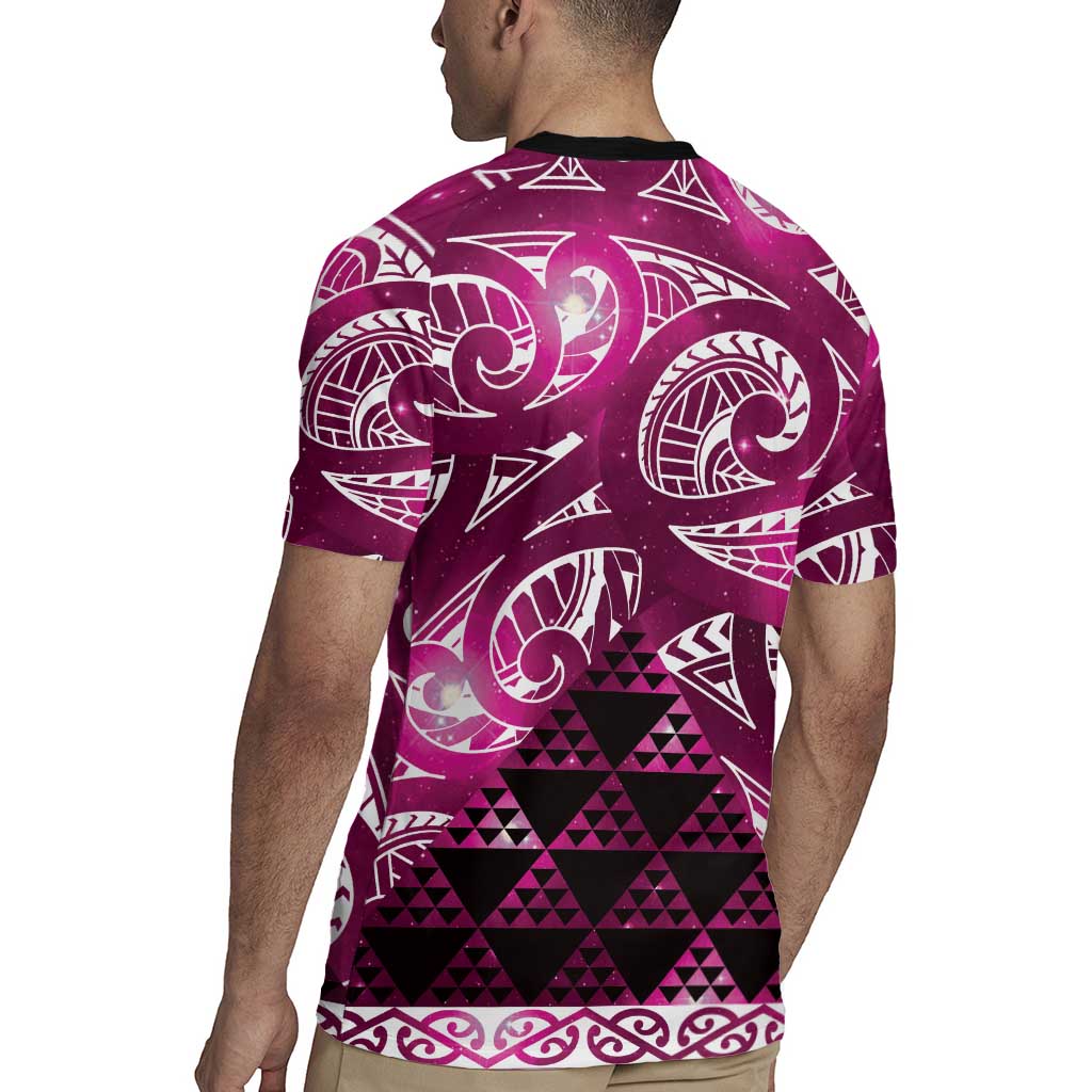 Matariki New Zealand Rugby Jersey NZ Niho Taniwha Maori New Year Pink Galaxy LT14