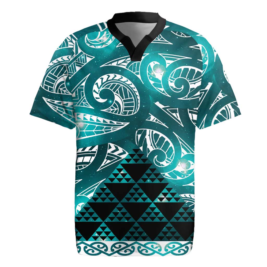Matariki New Zealand Rugby Jersey NZ Niho Taniwha Maori New Year Cyan Galaxy LT14