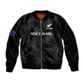 Personalised New Zealand Silver Fern Rugby Sleeve Zip Bomber Jacket 2023 Go Aotearoa World Cup LT14