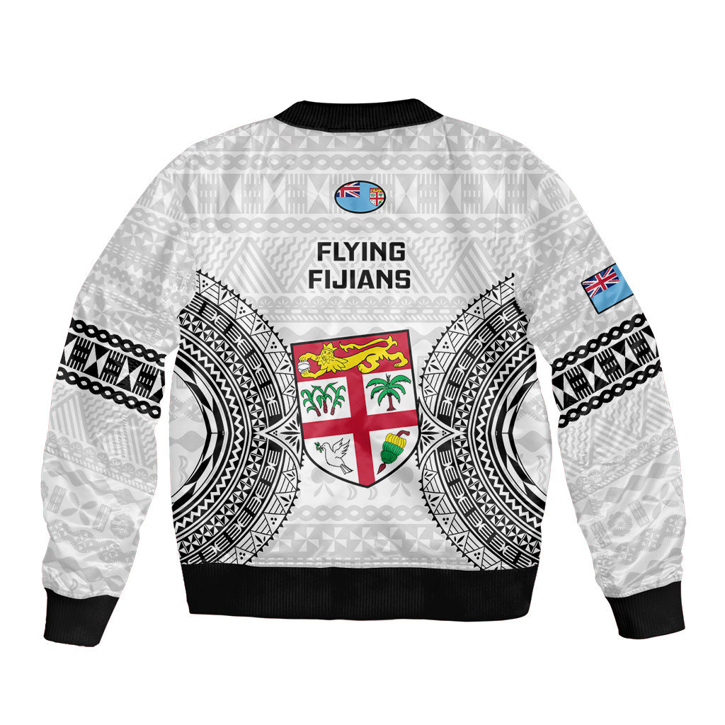 Fiji Rugby Sleeve Zip Bomber Jacket 2023 Go Champions World Cup Fijian Tapa Pattern LT14