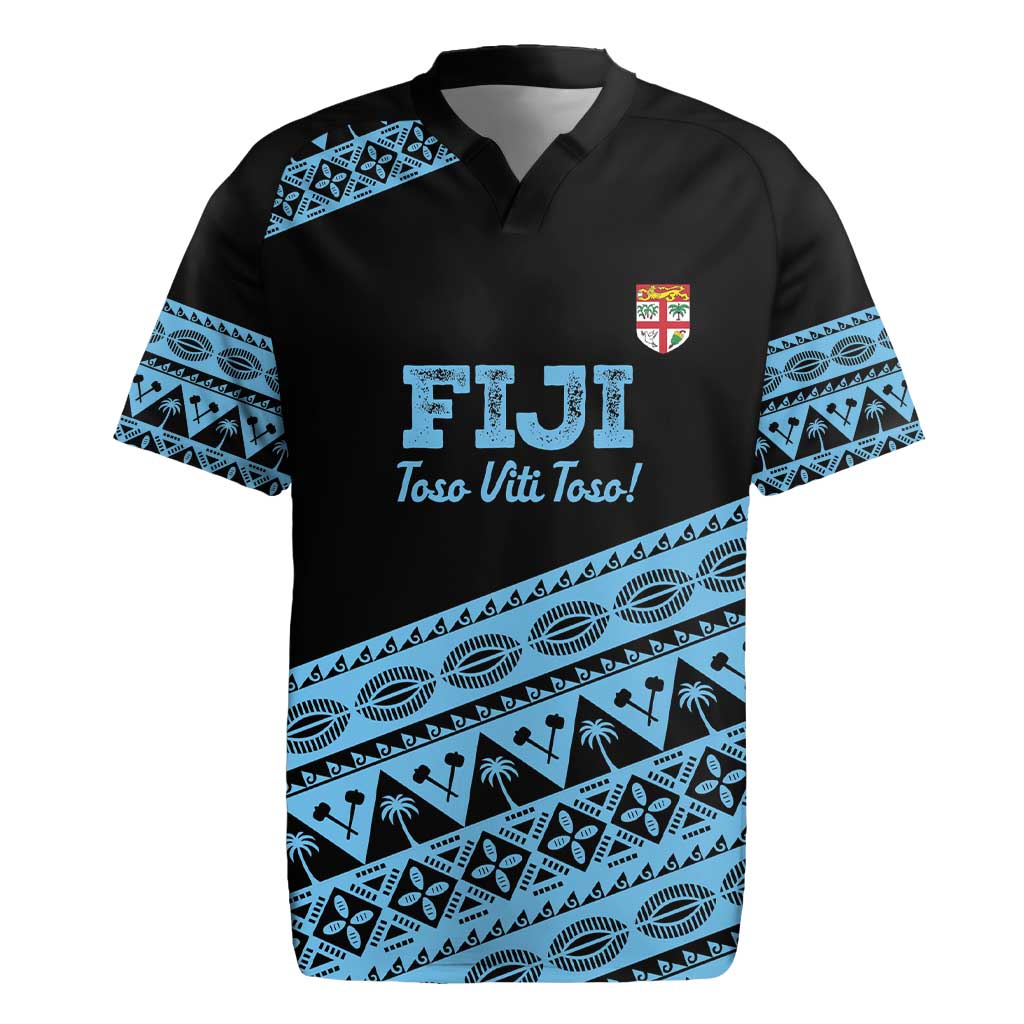 Fiji Rugby 2025 Custom Rugby Jersey Fijian Tapa Toso Viti Toso - Black LT14