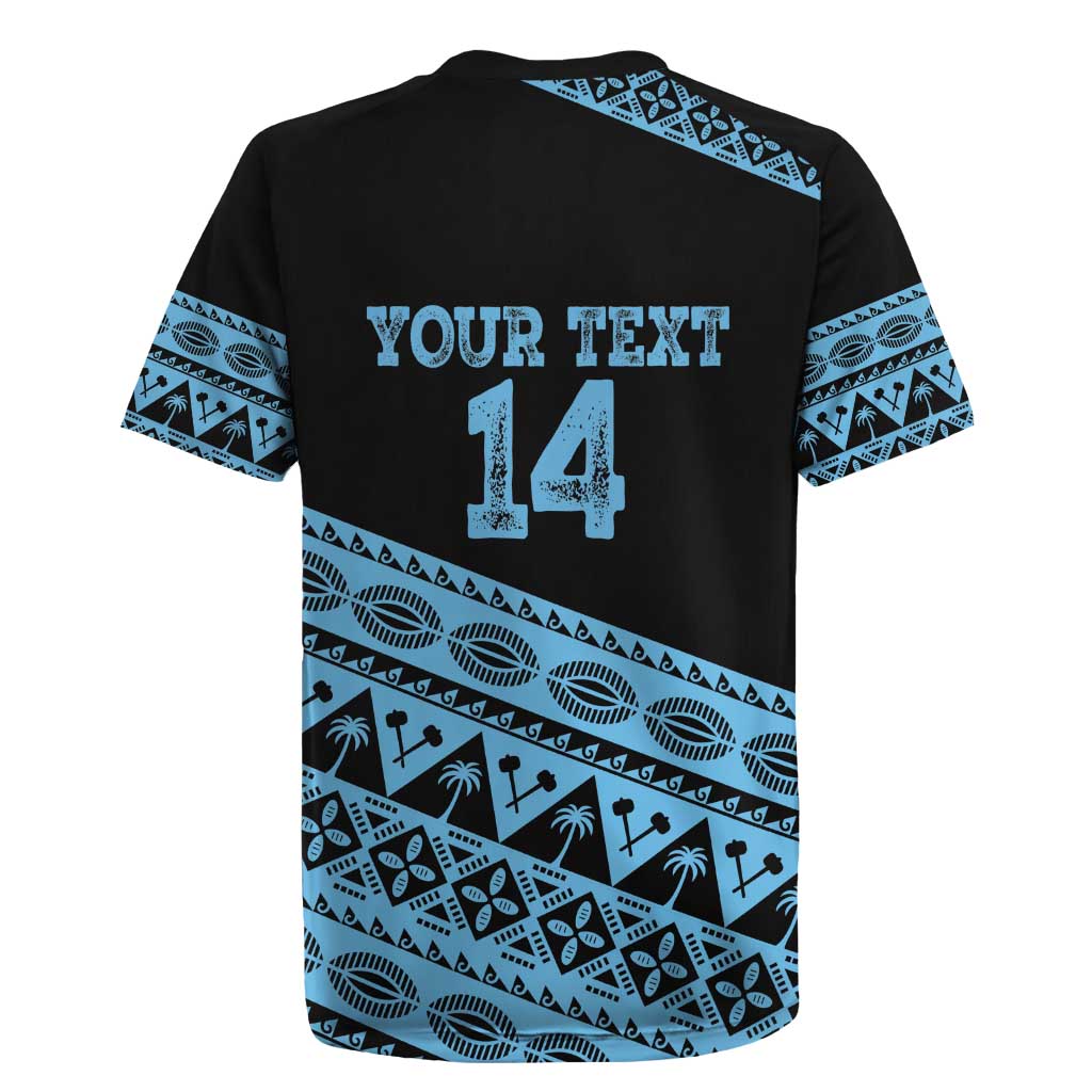 Fiji Rugby 2025 Custom Rugby Jersey Fijian Tapa Toso Viti Toso - Black LT14