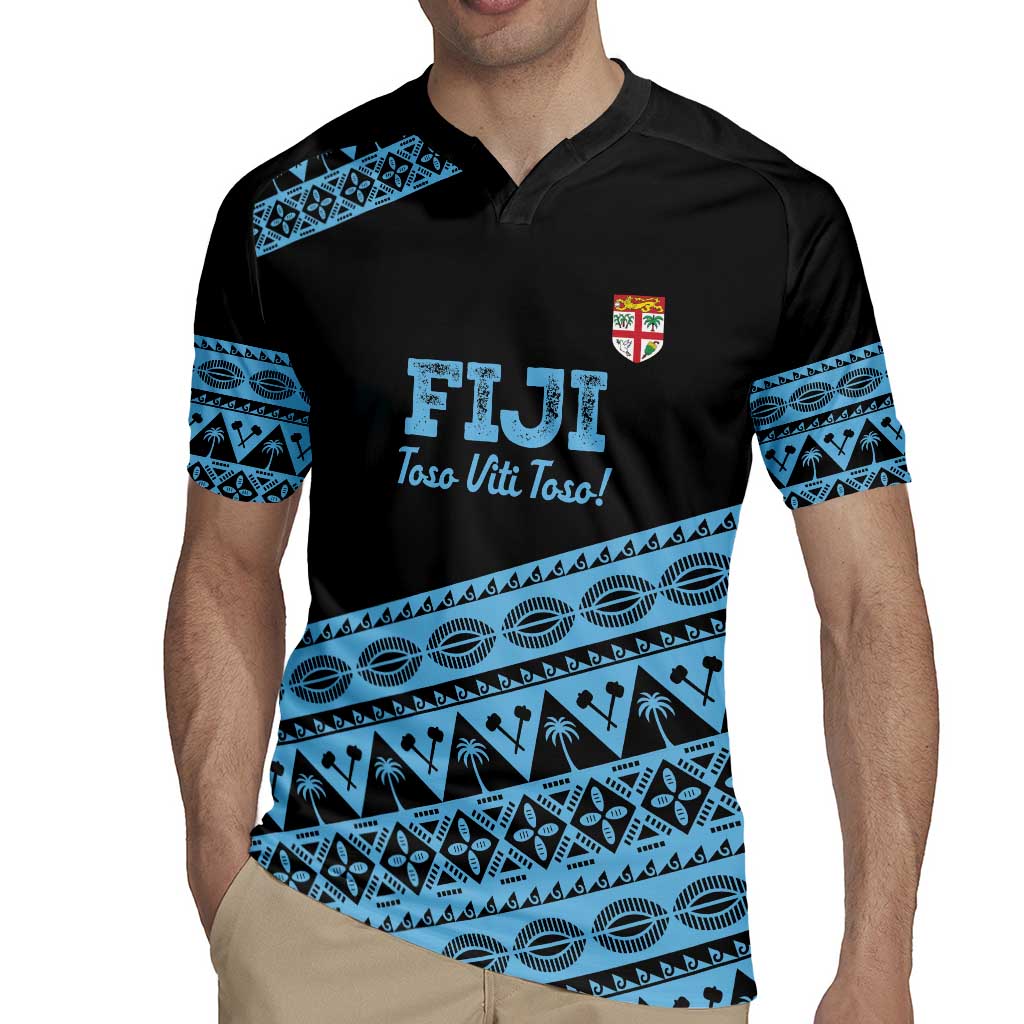 Fiji Rugby 2025 Custom Rugby Jersey Fijian Tapa Toso Viti Toso - Black LT14