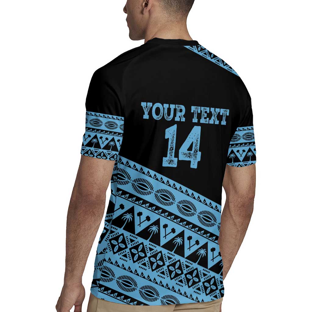 Fiji Rugby 2025 Custom Rugby Jersey Fijian Tapa Toso Viti Toso - Black LT14