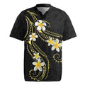 Polynesia Tattoo With Plumeria Rugby Jersey Elegant Vibes LT14
