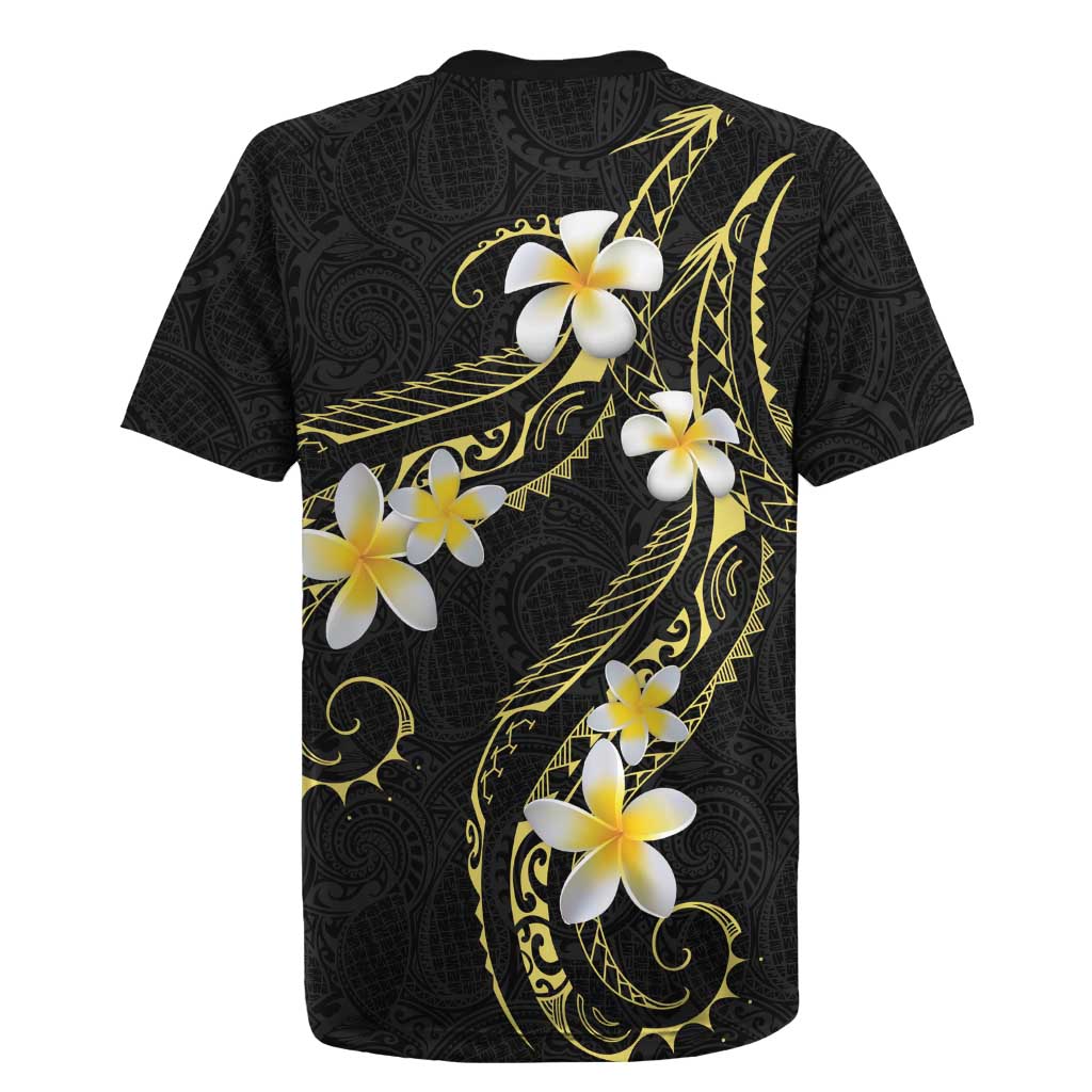Polynesia Tattoo With Plumeria Rugby Jersey Elegant Vibes LT14