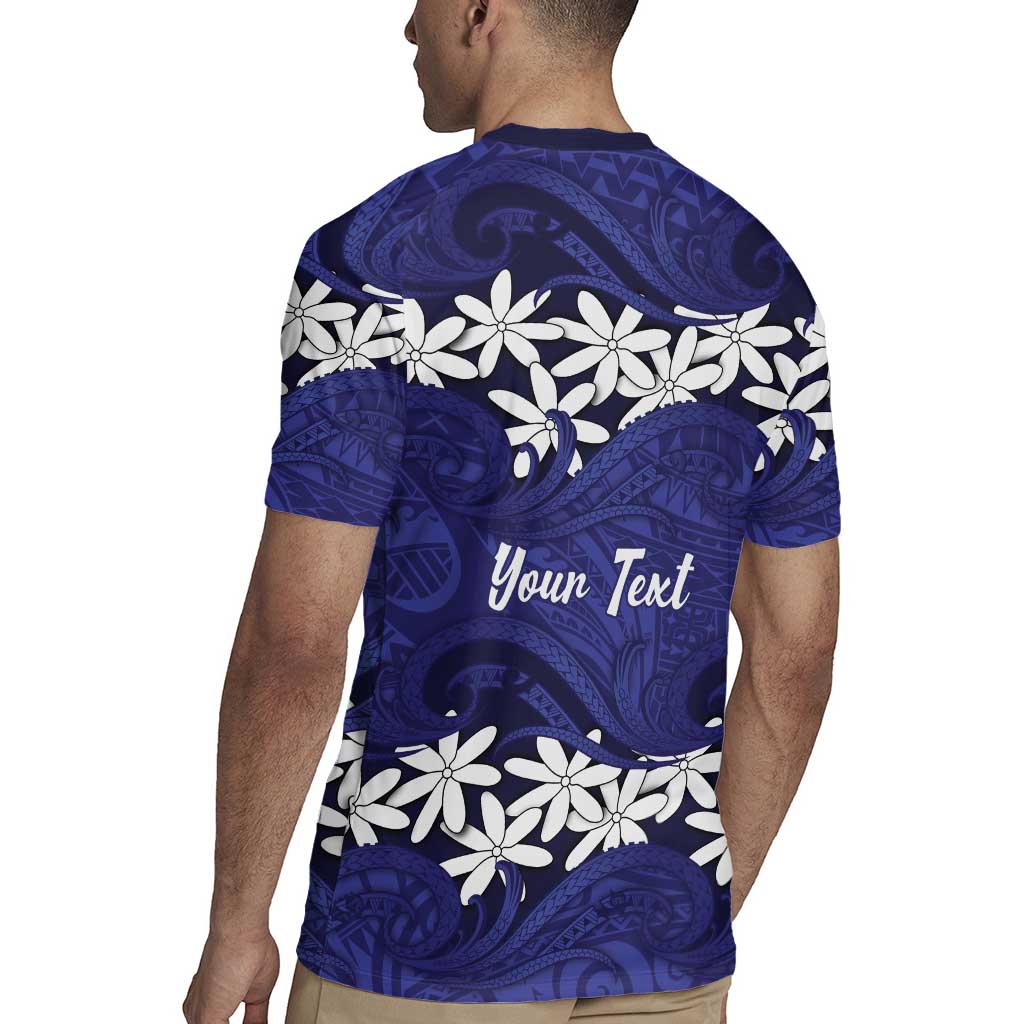 Personalised Cook Islands Pukapuka Rugby Jersey Tiare Maori Polynesian Waves Tattoo LT14
