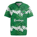Personalised Cook Islands Rarotonga Rugby Jersey Tiare Maori Polynesian Waves Tattoo LT14