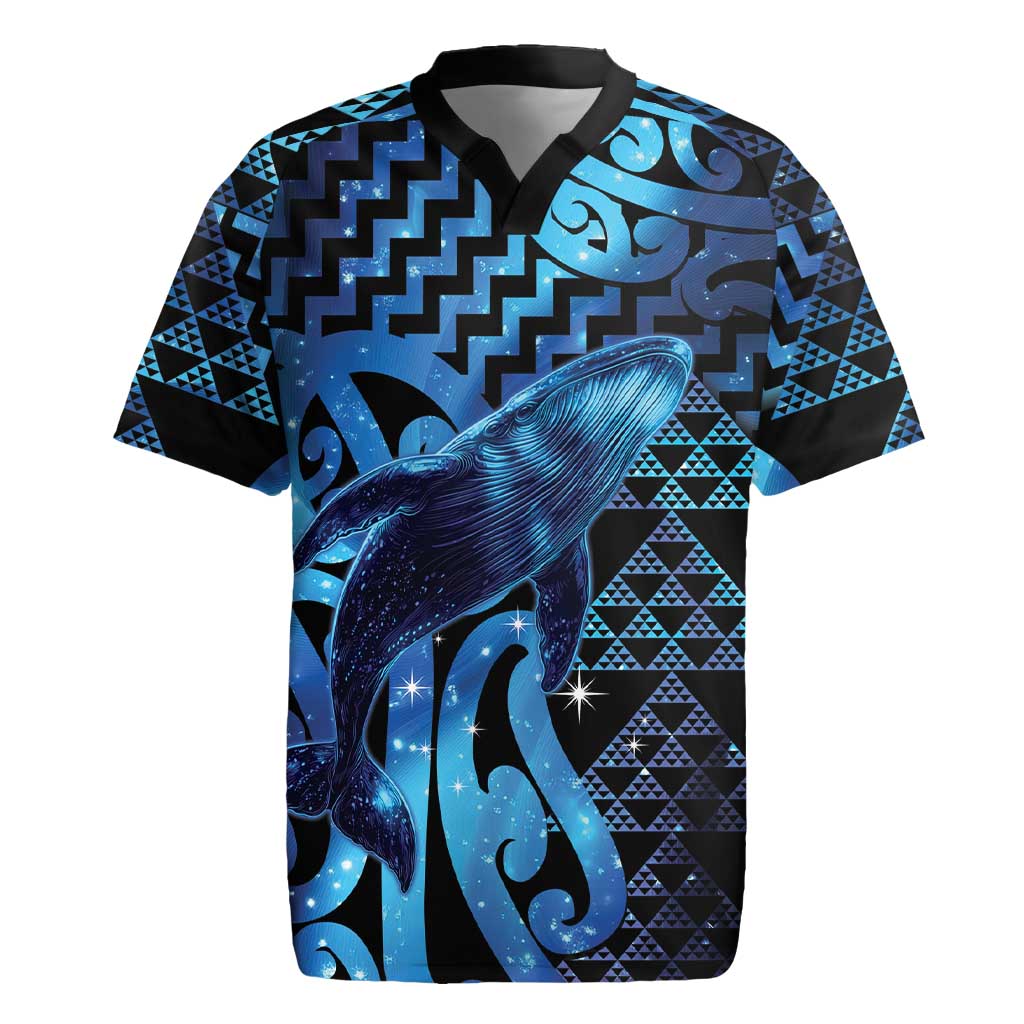 Humpback Whale Matariki New Zealand Rugby Jersey NZ Maori Paikea Poutama Luxury Blue LT14