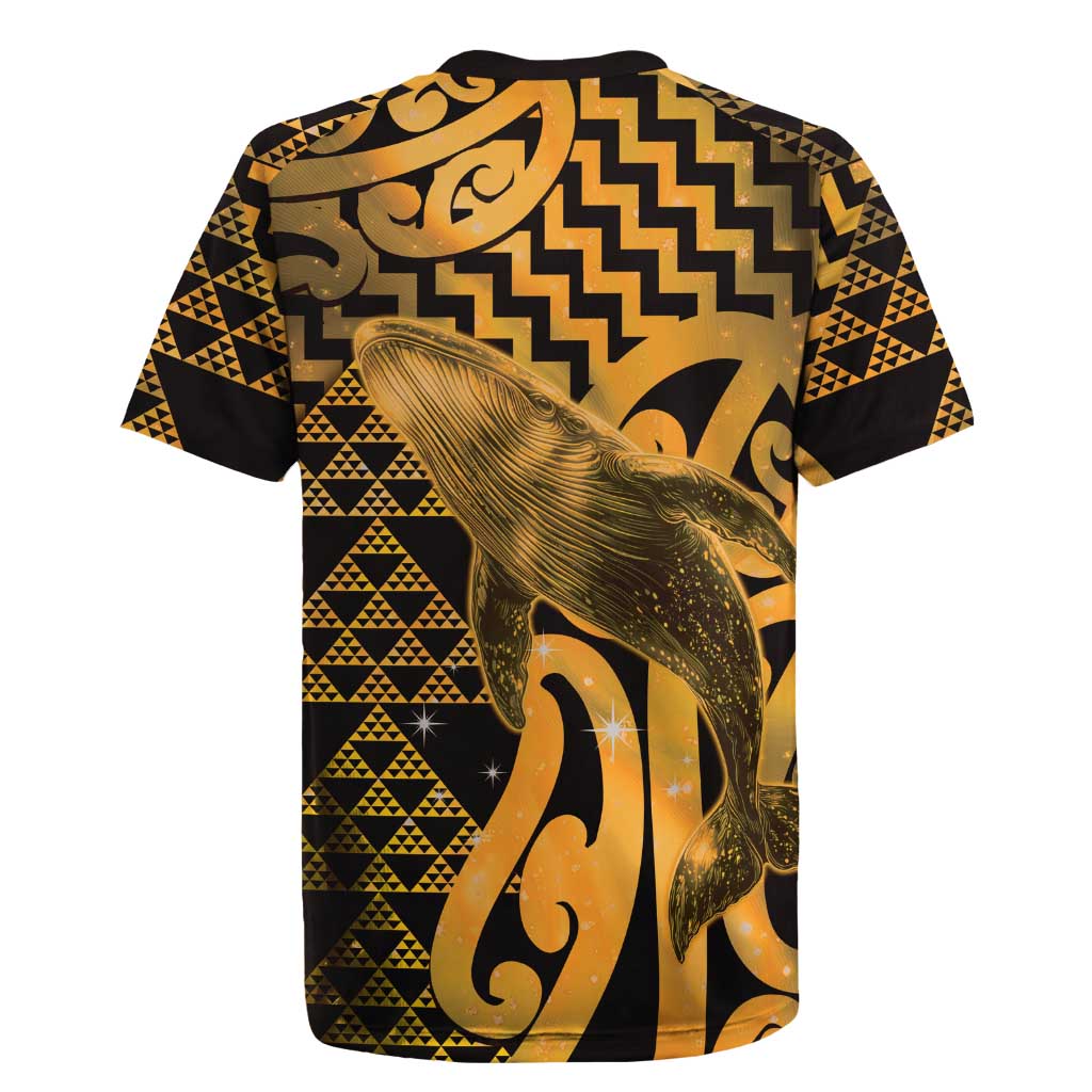 Humpback Whale Matariki New Zealand Rugby Jersey NZ Maori Paikea Poutama Luxury Gold LT14