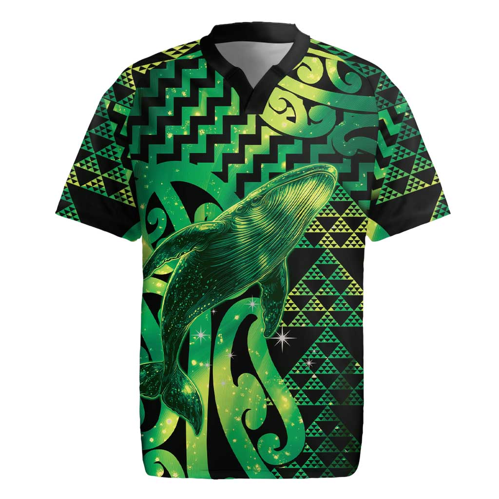 Humpback Whale Matariki New Zealand Rugby Jersey NZ Maori Paikea Poutama Luxury Green LT14