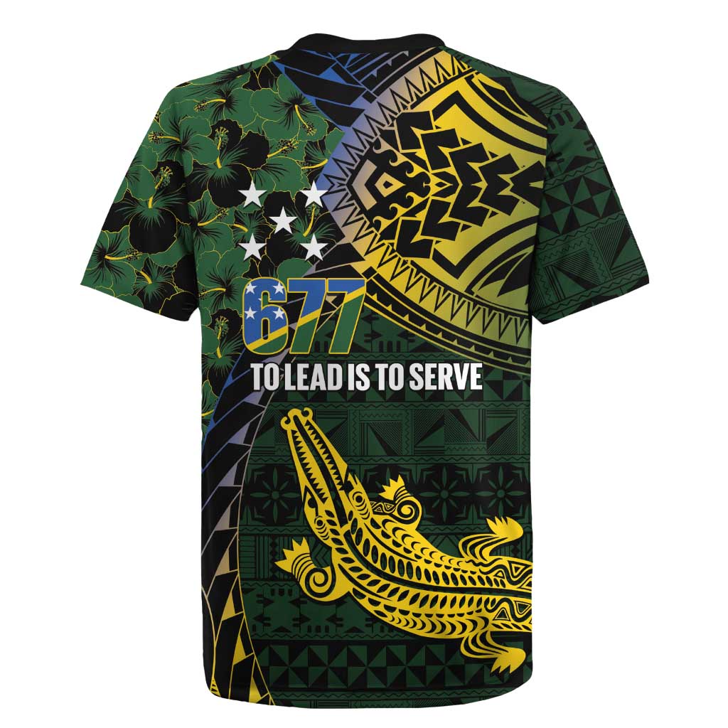Solomon Islands Rugby Jersey 677 Proud Crocodile Melanesian Pattern LT14