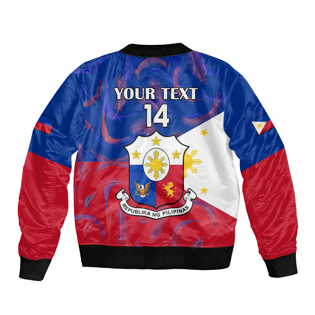 Custom Philippines Football Bomber Jacket 2023 World Cup Go Filipinas Feather Flag Version LT14
