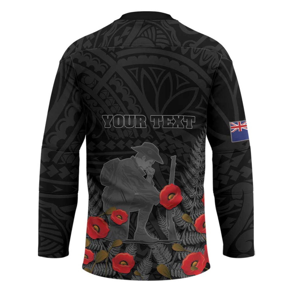 Personalised New Zealand ANZAC Day Hockey Jersey Lest We Forget Soldier Memorial LT15