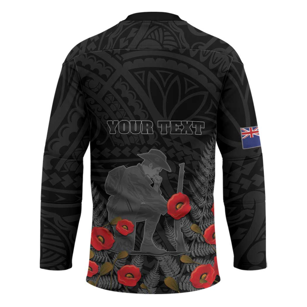 Personalised New Zealand ANZAC Day Hockey Jersey Lest We Forget Soldier Memorial LT15
