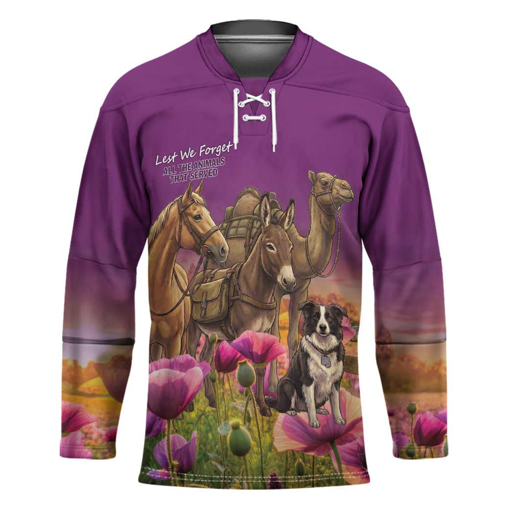 ANZAC Day Hockey Jersey Lest We Forget The Animals Of War LT15