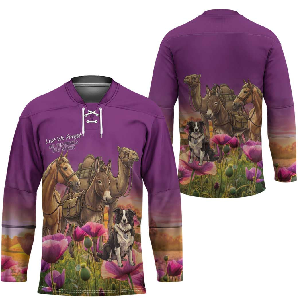 ANZAC Day Hockey Jersey Lest We Forget The Animals Of War LT15