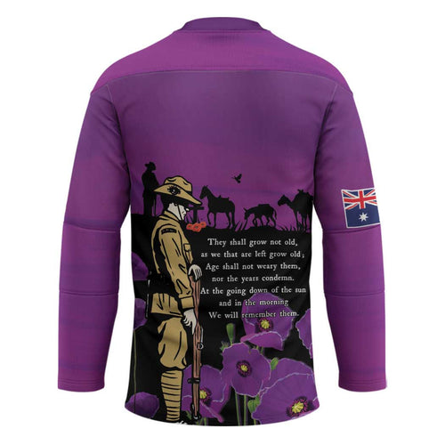 ANZAC Soldier and War Animals Hockey Jersey We Will Remember Them LT15
