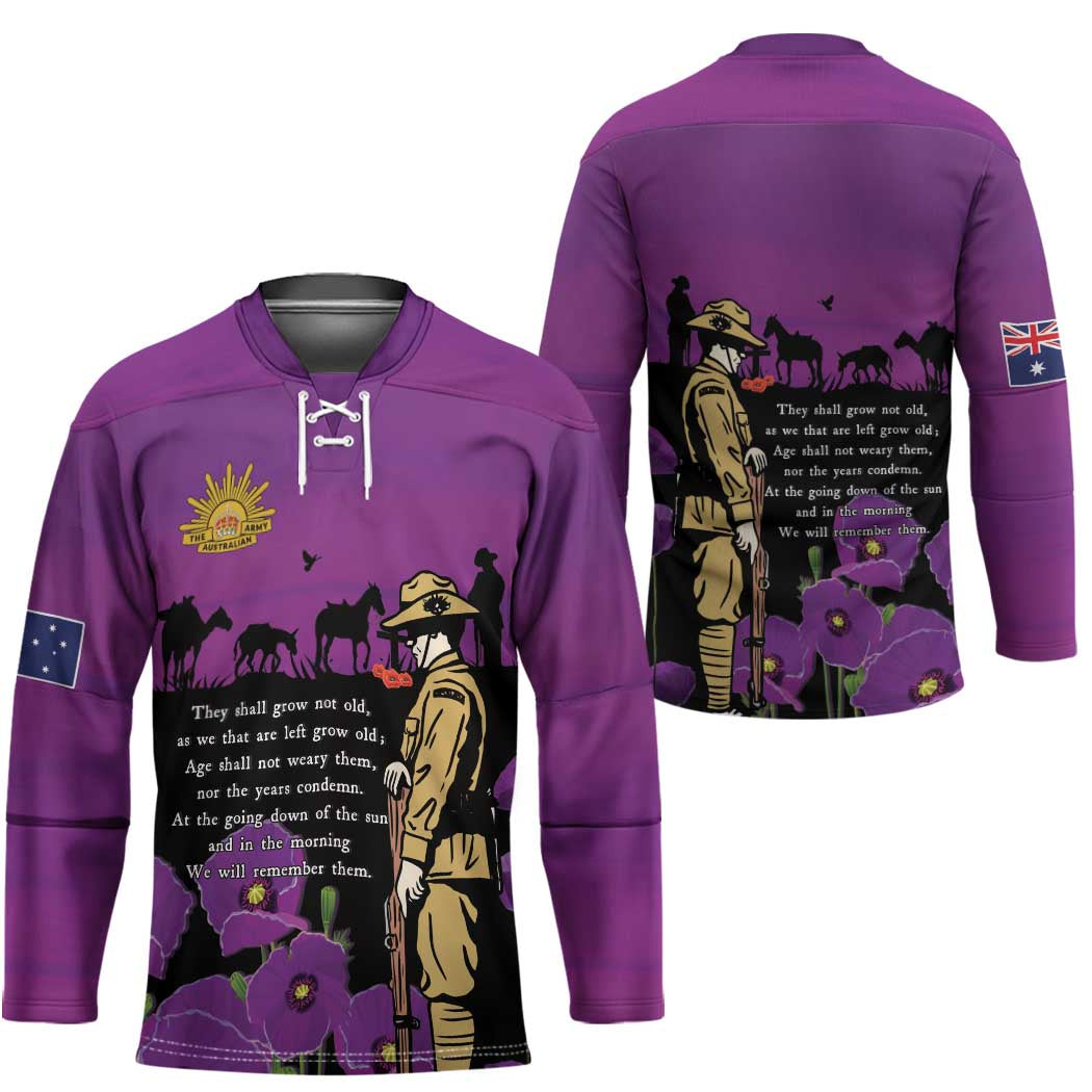 ANZAC Soldier and War Animals Hockey Jersey We Will Remember Them LT15