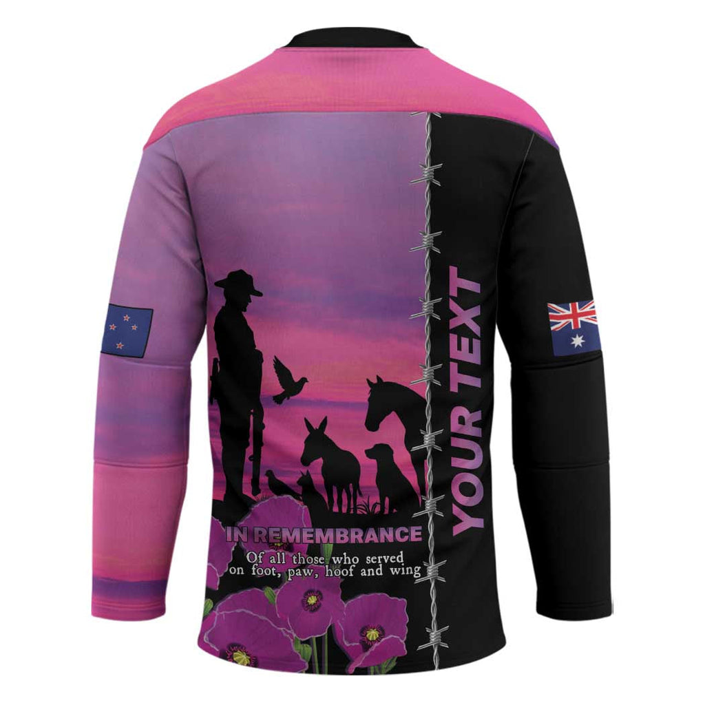 Personalised ANZAC War Animals Hockey Jersey Lest We Forget Memorial LT15