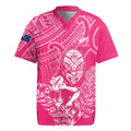 New Zealand Silver Fern Rugby Custom Rugby Jersey Maori Tiki Pink Version LT15
